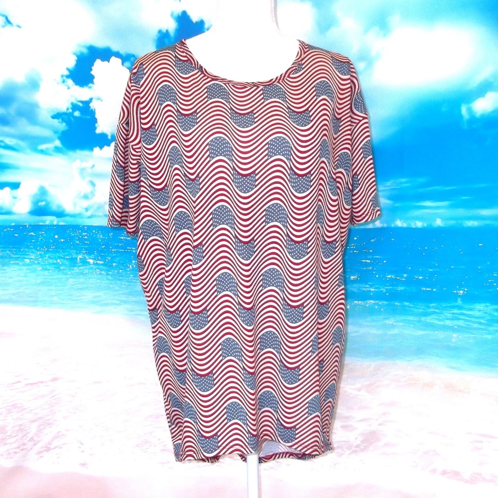 LulaRoe American Flag Fourth of July Classic T XXS